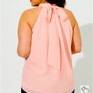 Torrid Clip Chiffon Mock Neck Halter top size 1X